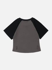 Letter Print Patchwork Tee