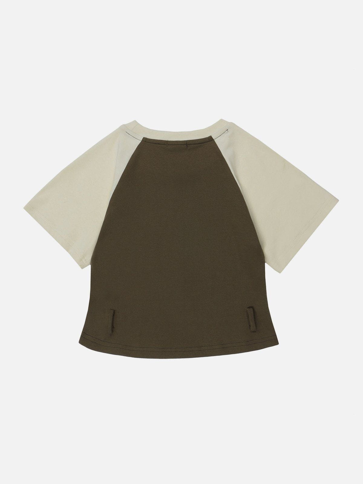 Letter Print Patchwork Tee
