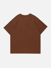 Letter Print Solid Tee