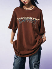 Letter Print Solid Tee