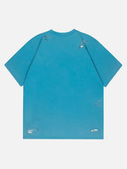 Letter Print Torn Tee