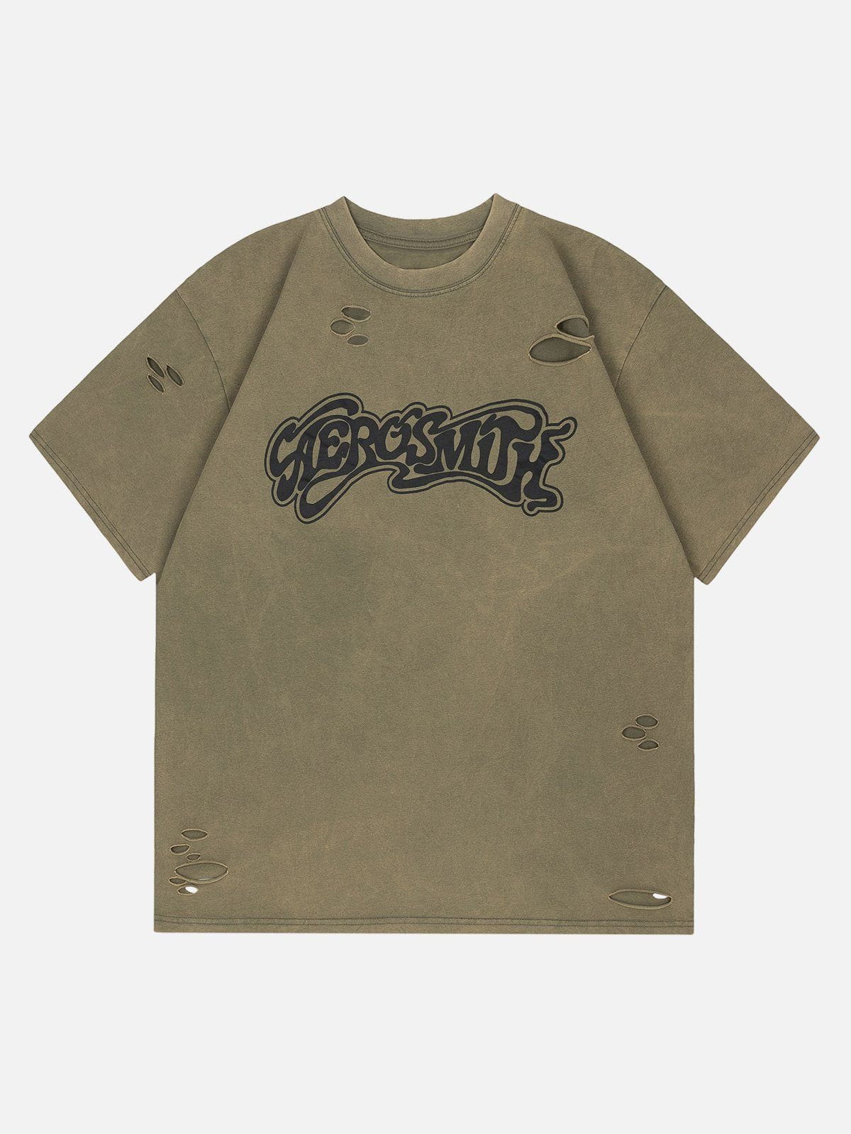 Letter Print Torn Tee
