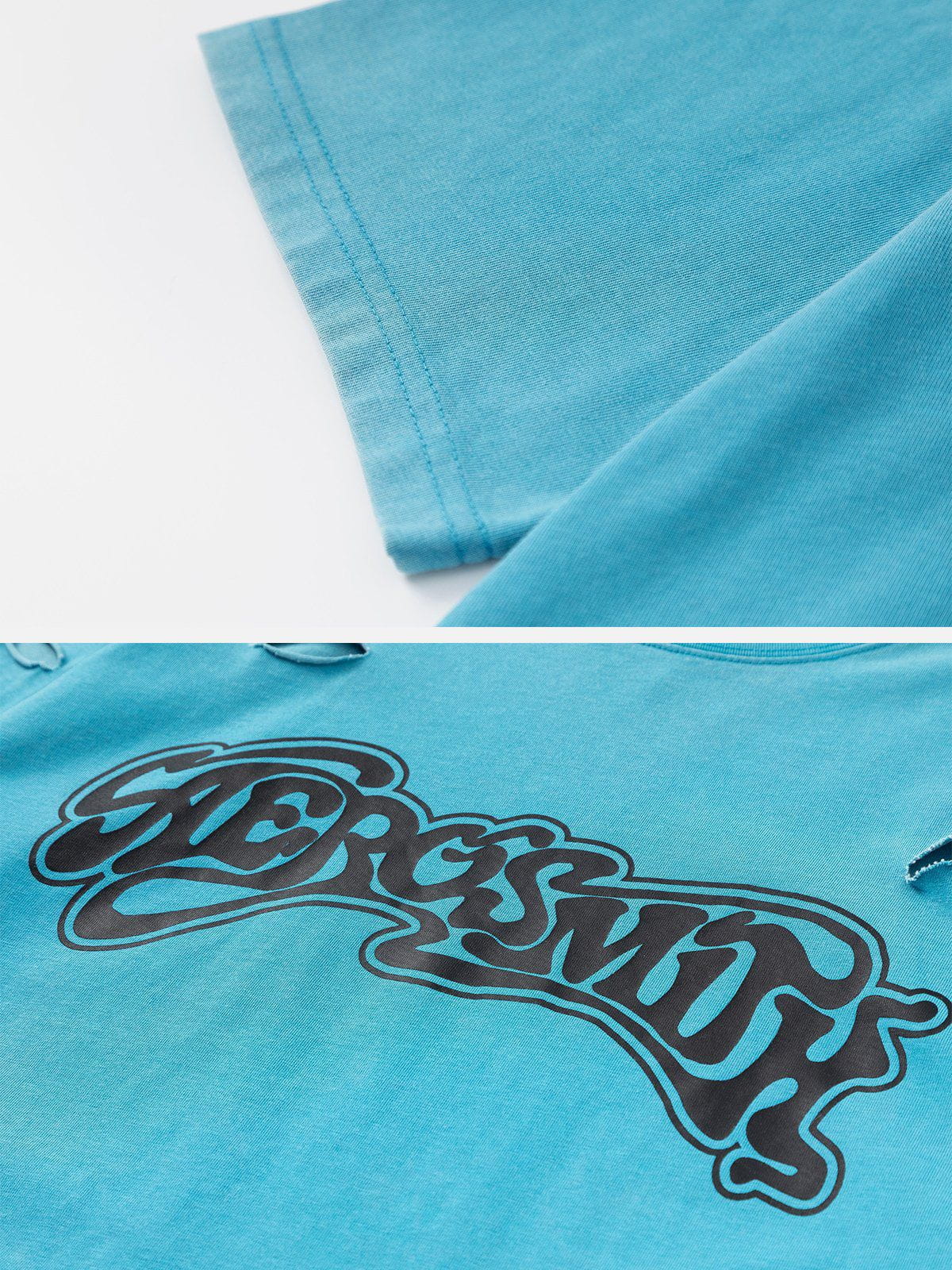 Letter Print Torn Tee