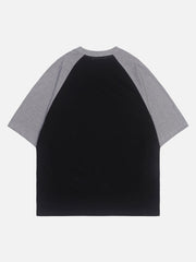 Letter Printing Patchwork Tee