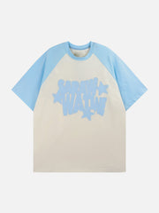 Letter Printing Patchwork Tee