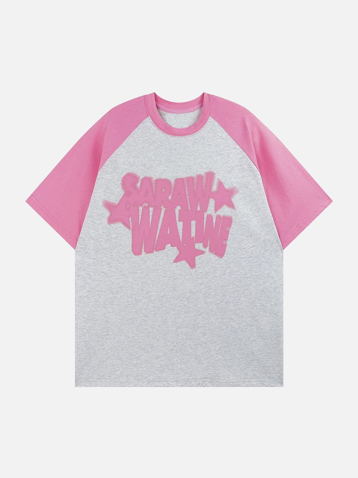 Letter Printing Patchwork Tee