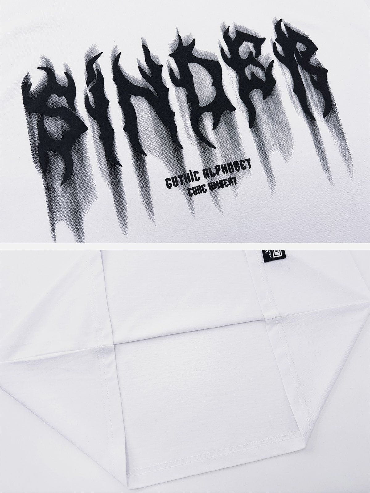 Letter Shadow Chain Decoration Tee