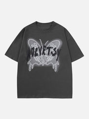 Letterd Butterfly Print Tee