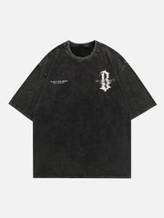 T-Shirt mit Distressed-Print und Schriftzug