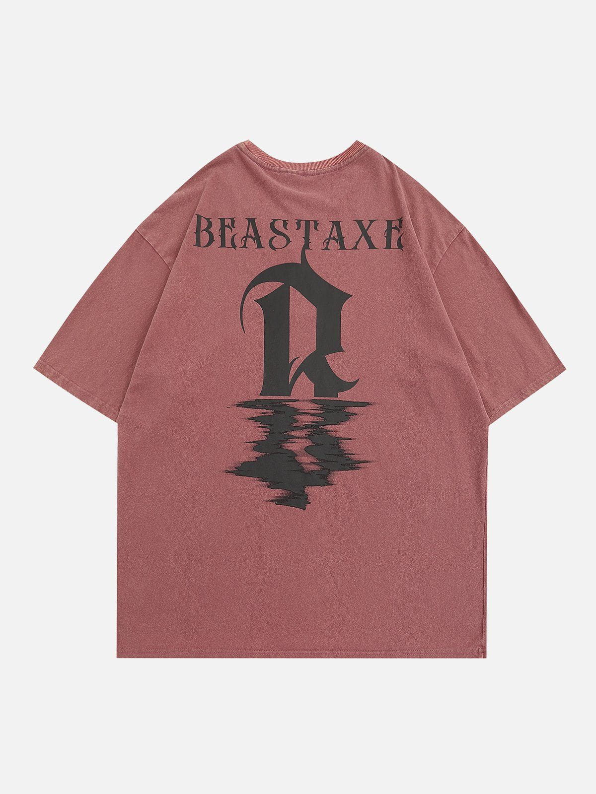 T-Shirt mit Distressed-Print und Schriftzug