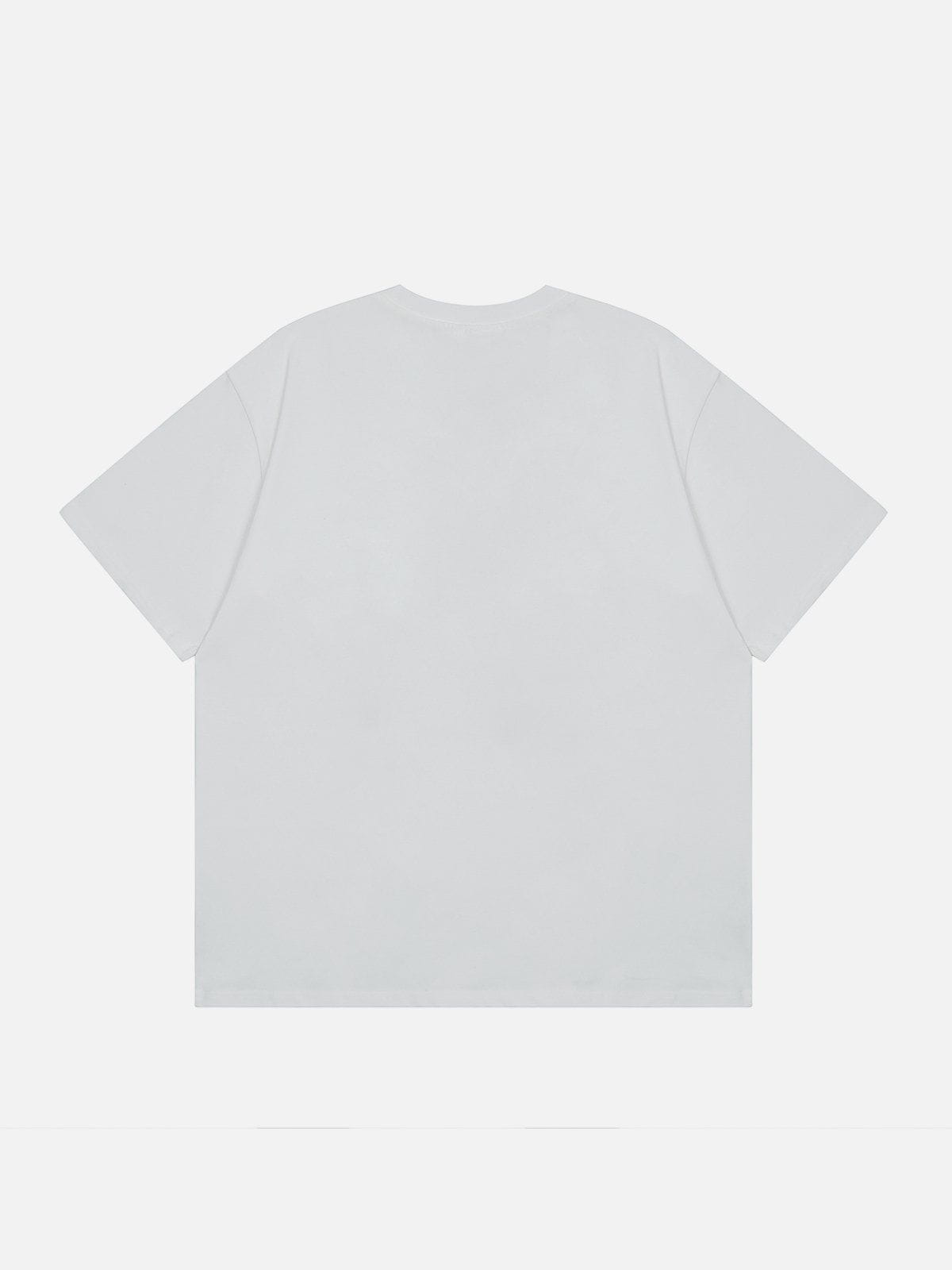 Line Flower Butterfly Print Tee