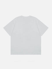 Line Flower Butterfly Print Tee