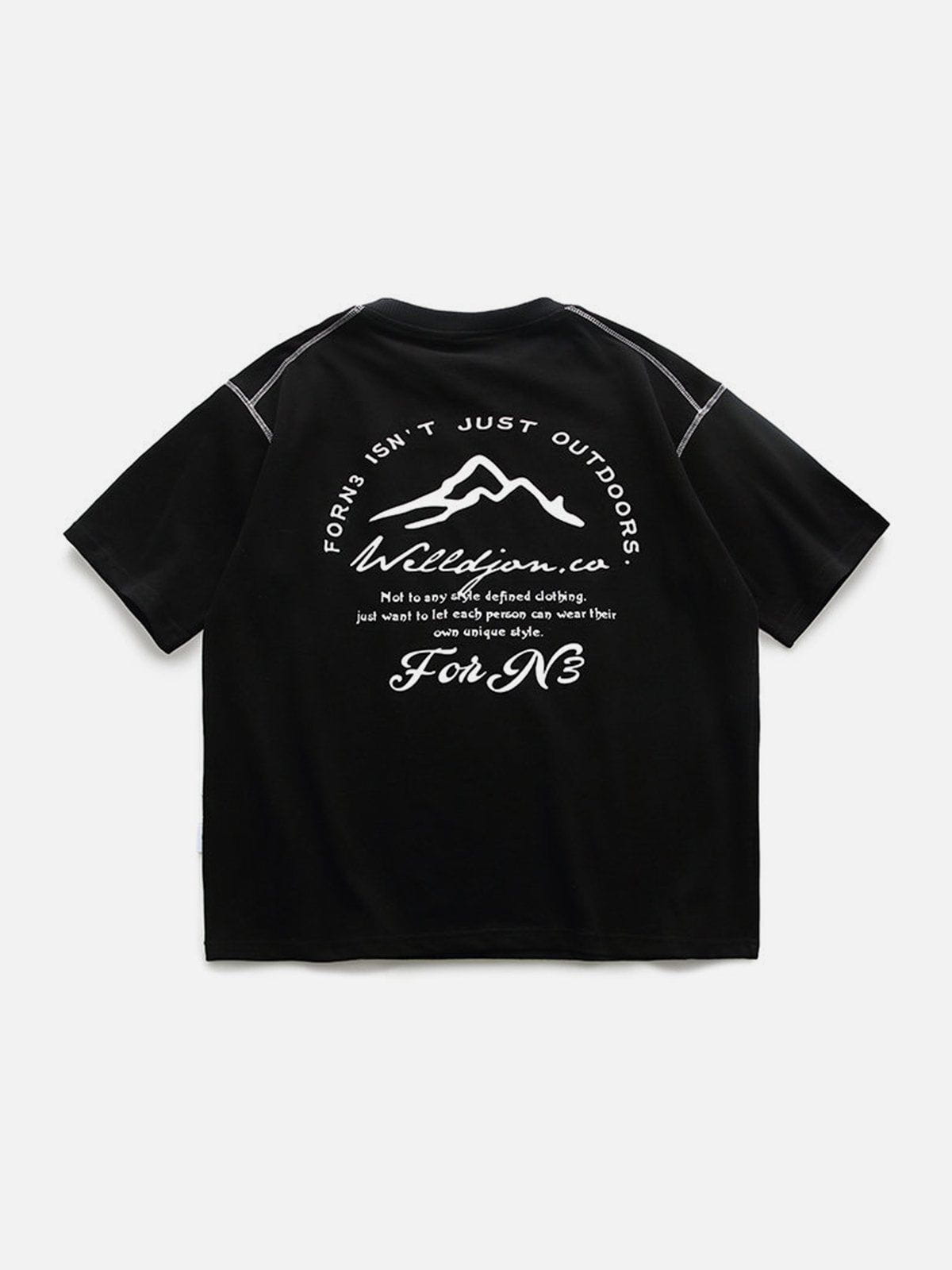 T-Shirt mit „Line Mountain“-Buchstaben-Print
