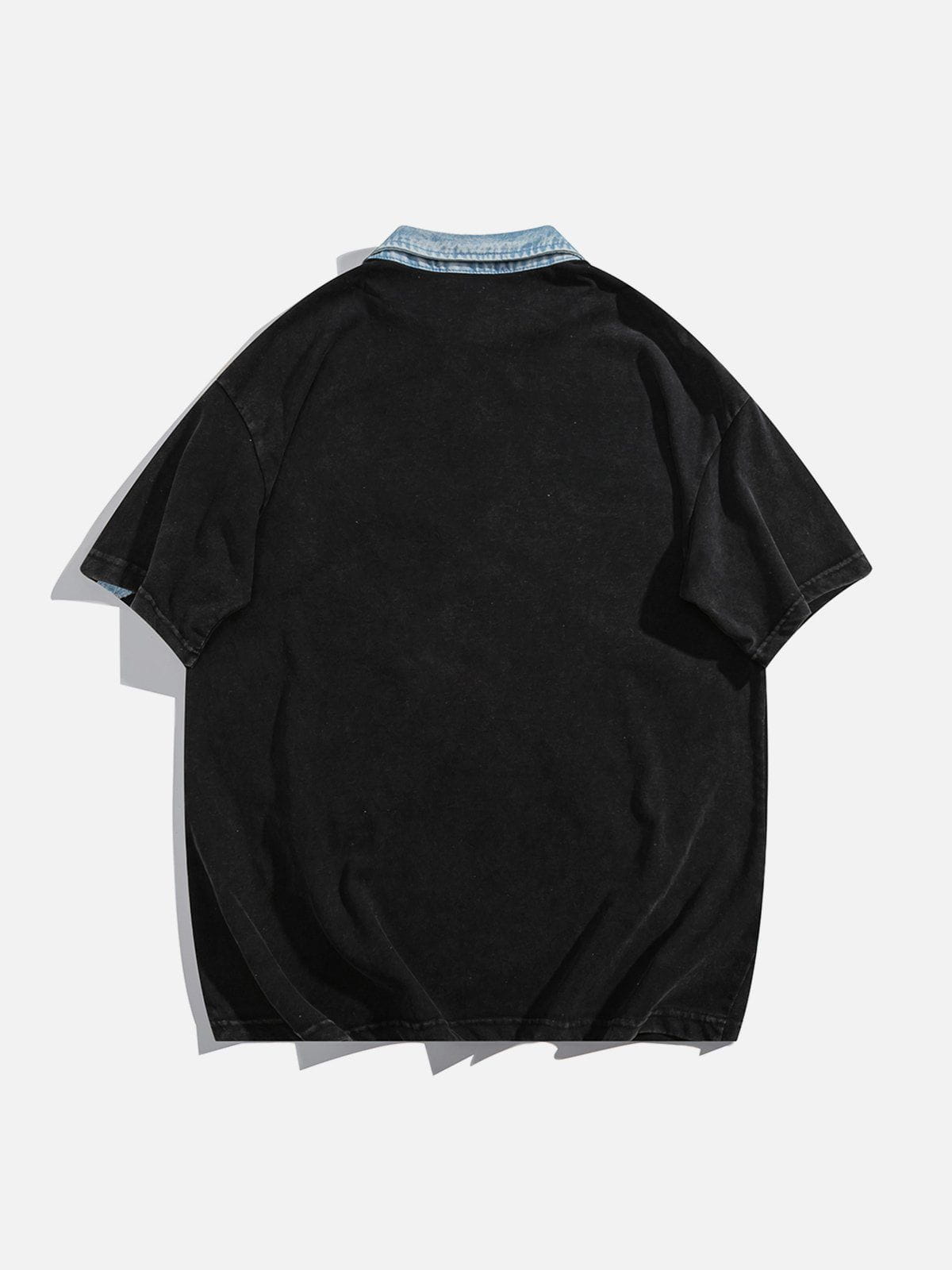 Love Denim Patch Embroidery POLO Tee