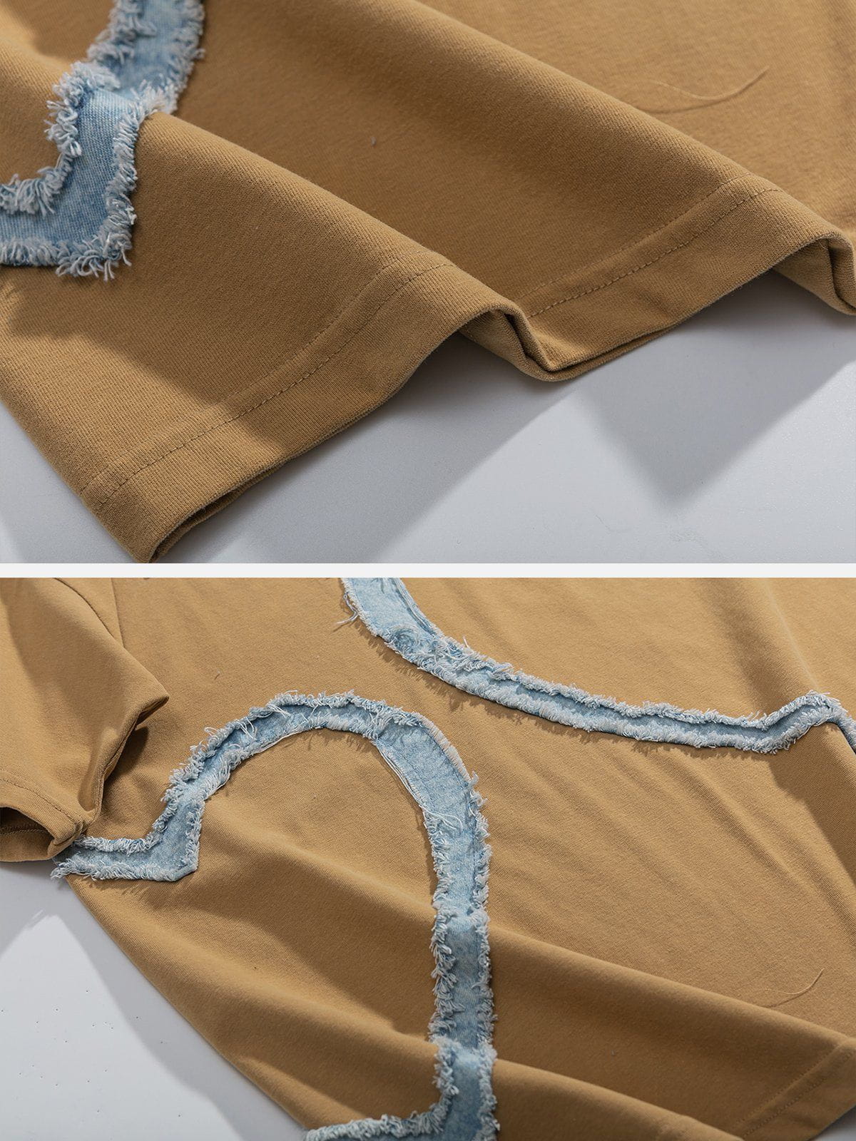 Love Denim Patch Embroidery POLO Tee