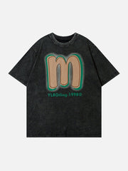M Foam Printing Washed Tee