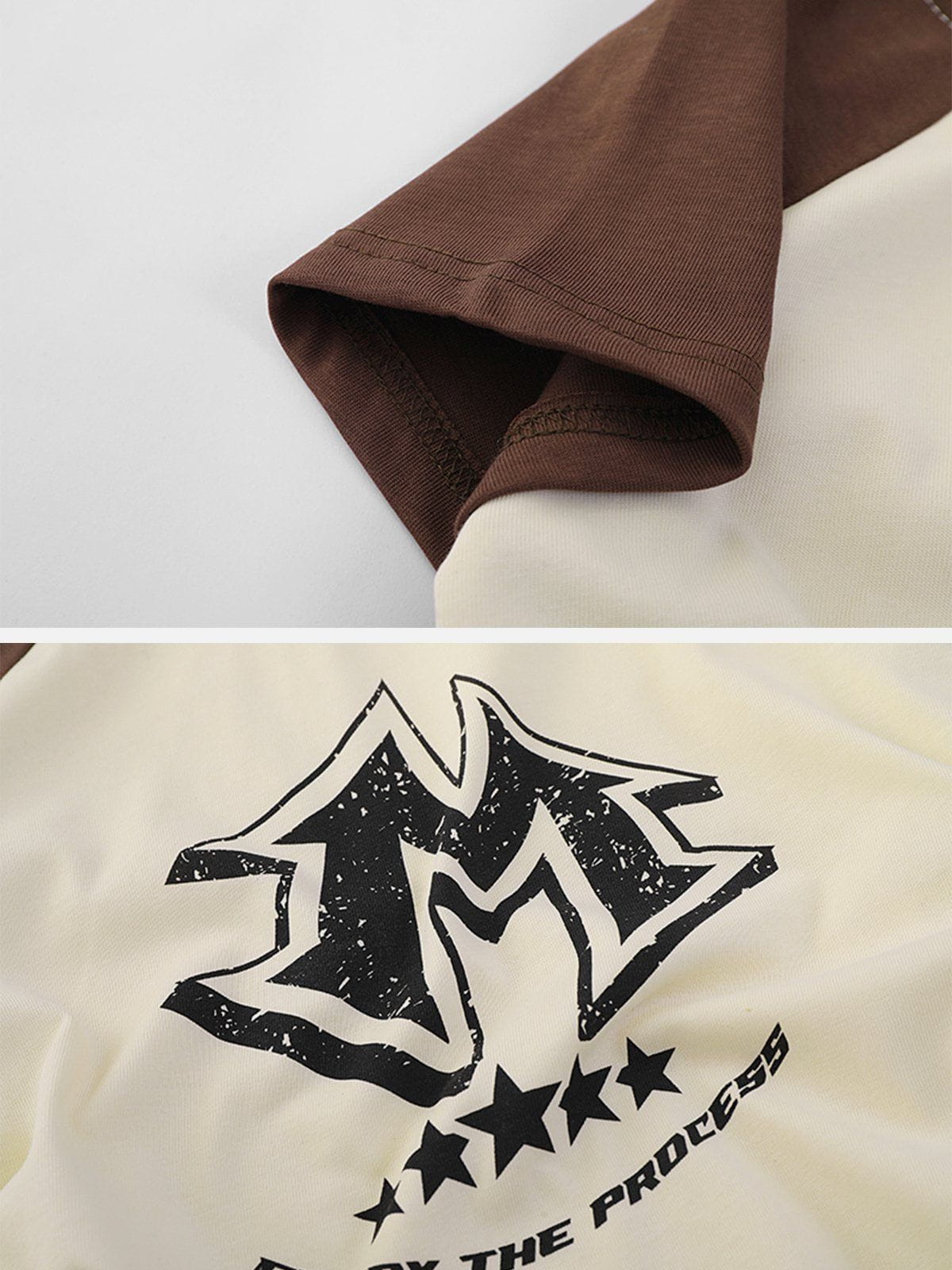 M Letter Print Drawstring Tee