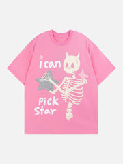Made Retro Skull Letter Foam T-shirt
