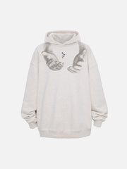 Monogram Embroidered Hand Print Hoodie - 1876
