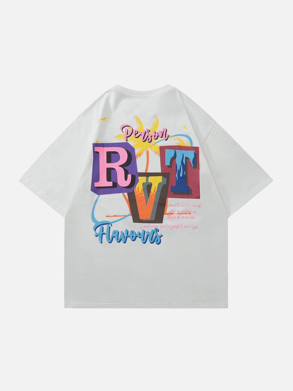 Multicolor Flame Letter Tee