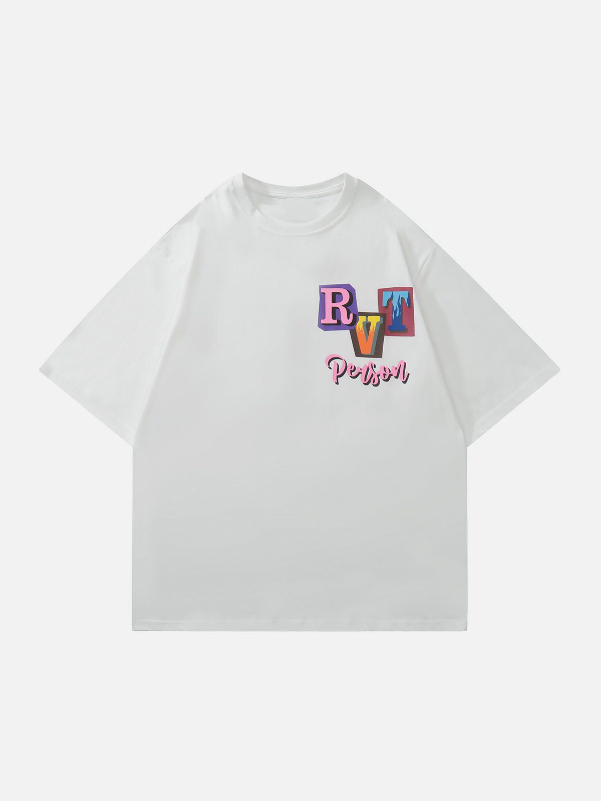 Multicolor Flame Letter Tee