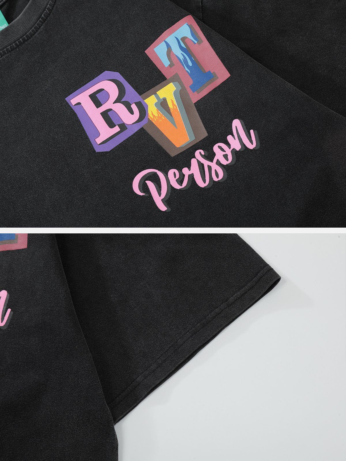 Multicolor Flame Letter Tee