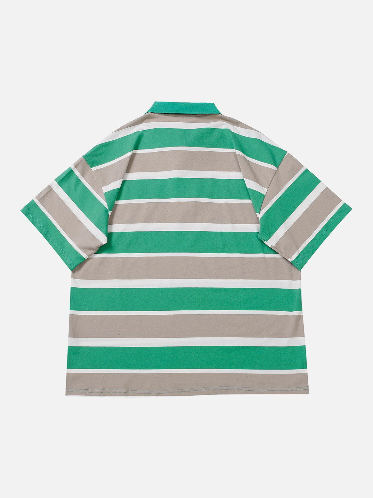 Multicolor Stripe Embroidered Letter POLO Tee