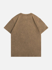 Gewaschenes T-Shirt mit Stickerei Nummer 28 