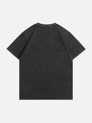 Gewaschenes T-Shirt mit Stickerei Nummer 28 