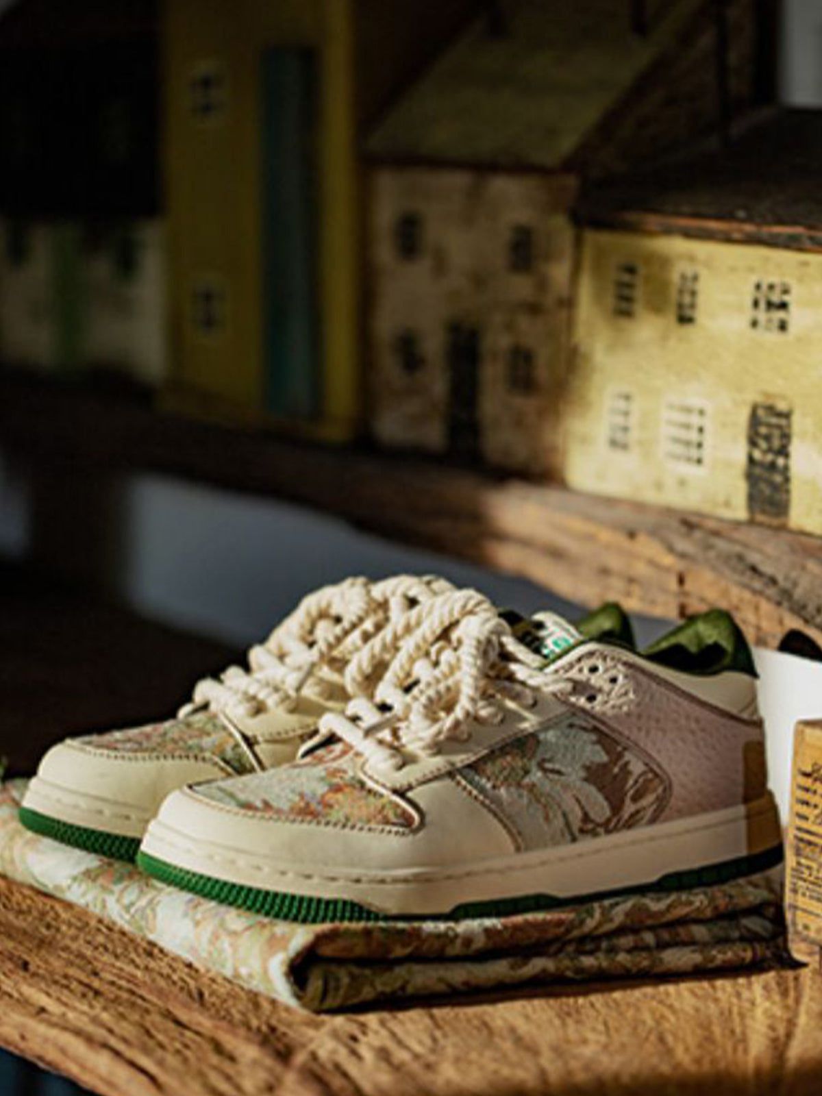 Oil Painting Forest Print Skate Shoes