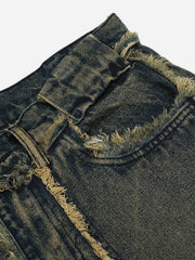 Old Raw Hem Straight Leg Micro Flare Jeans - 1960