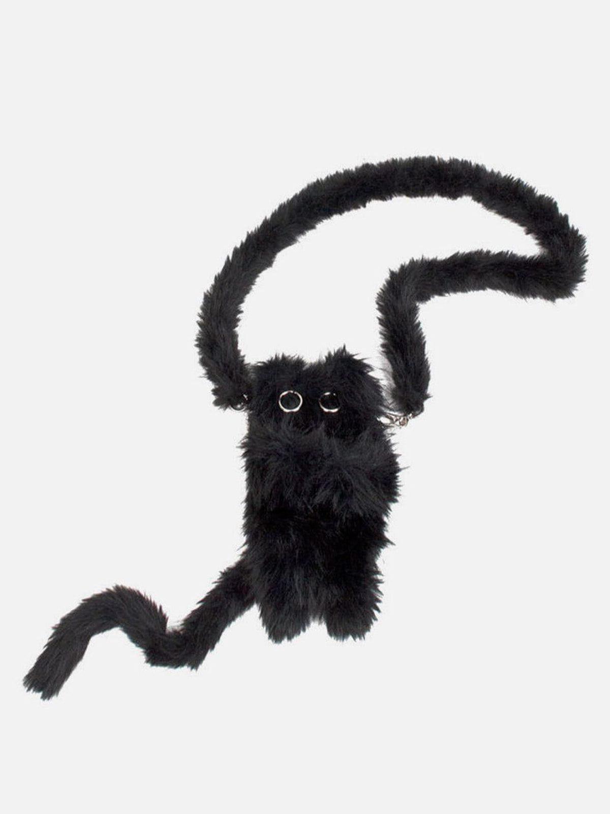 Original Black Plush Aloof Cat Phone Wallet