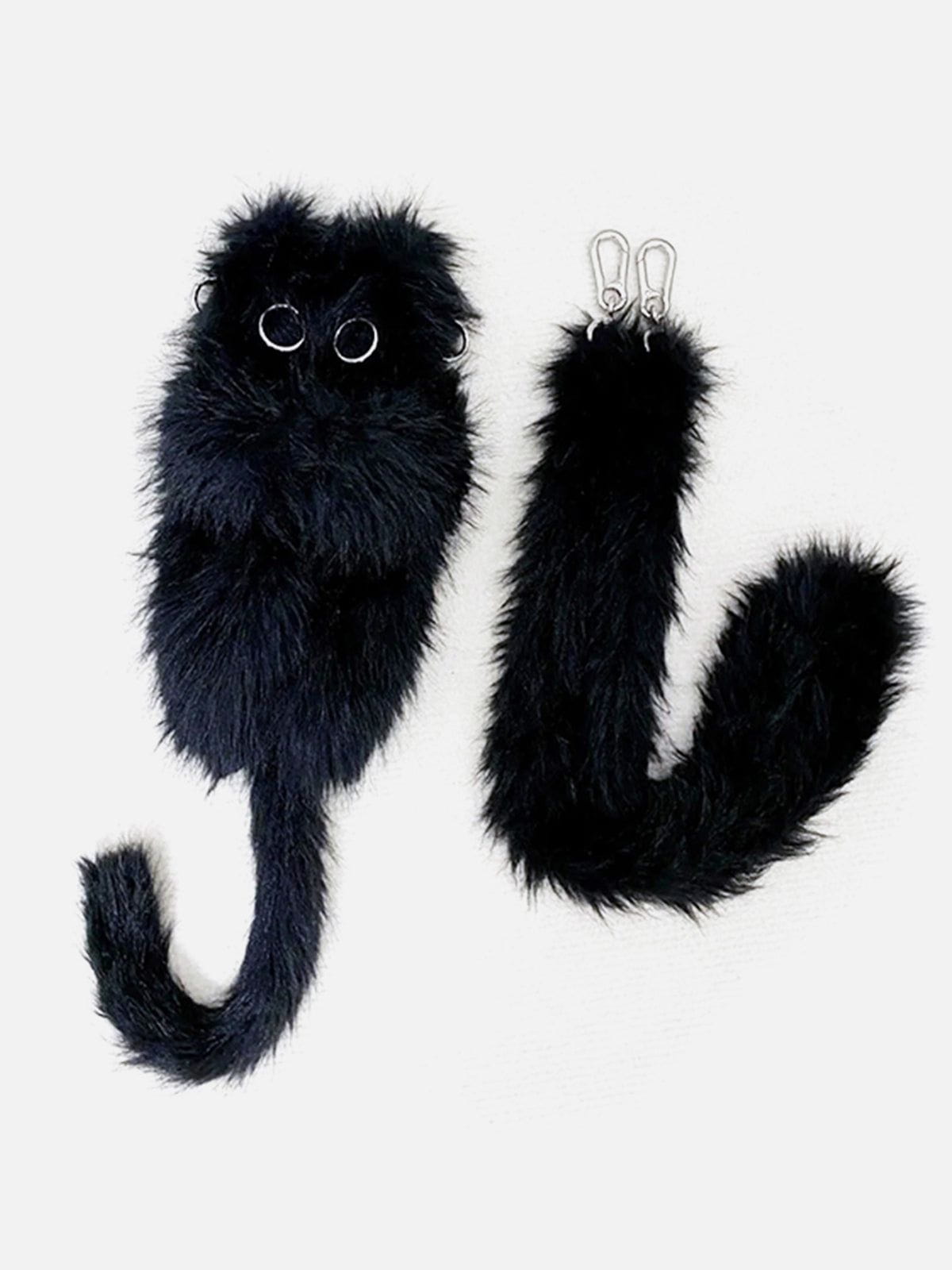 Original Black Plush Aloof Cat Phone Wallet