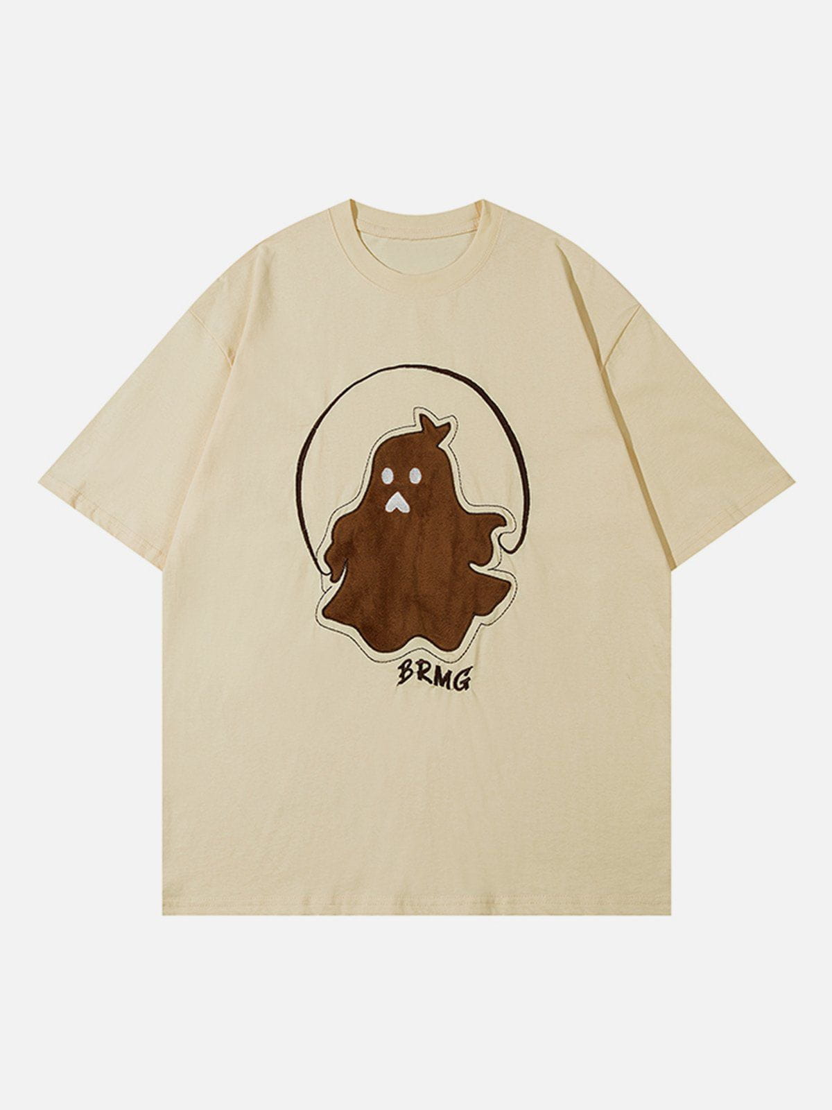 T-Shirt mit Patch-Stickerei und Geister-Print 