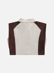 Polo sans manches patchwork 