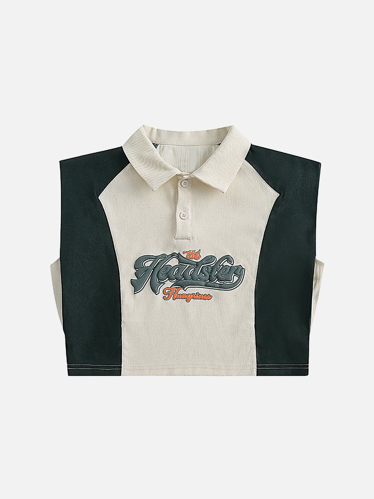 Polo sans manches patchwork 