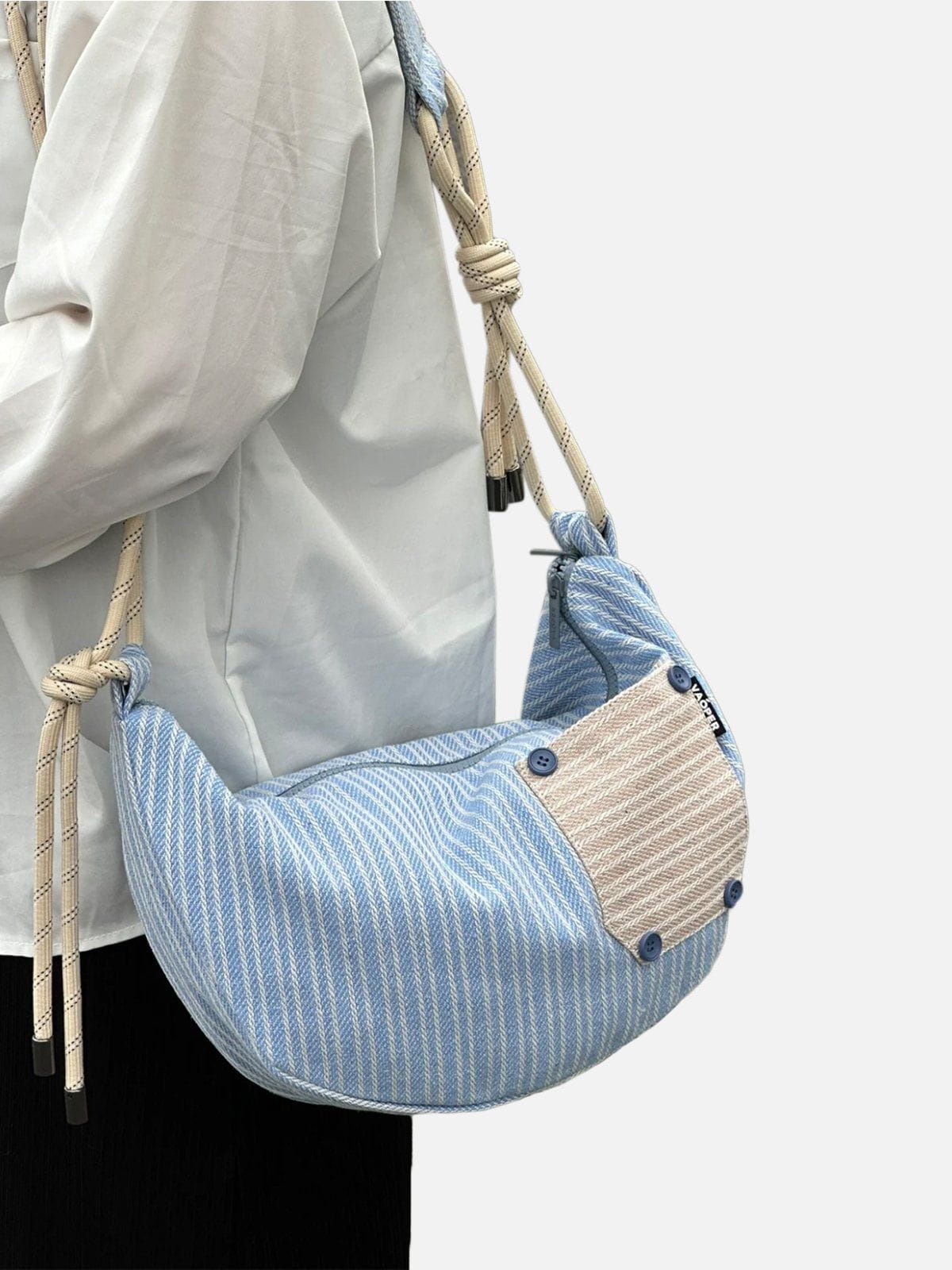 Patchwork Stripe Crossbody Bag