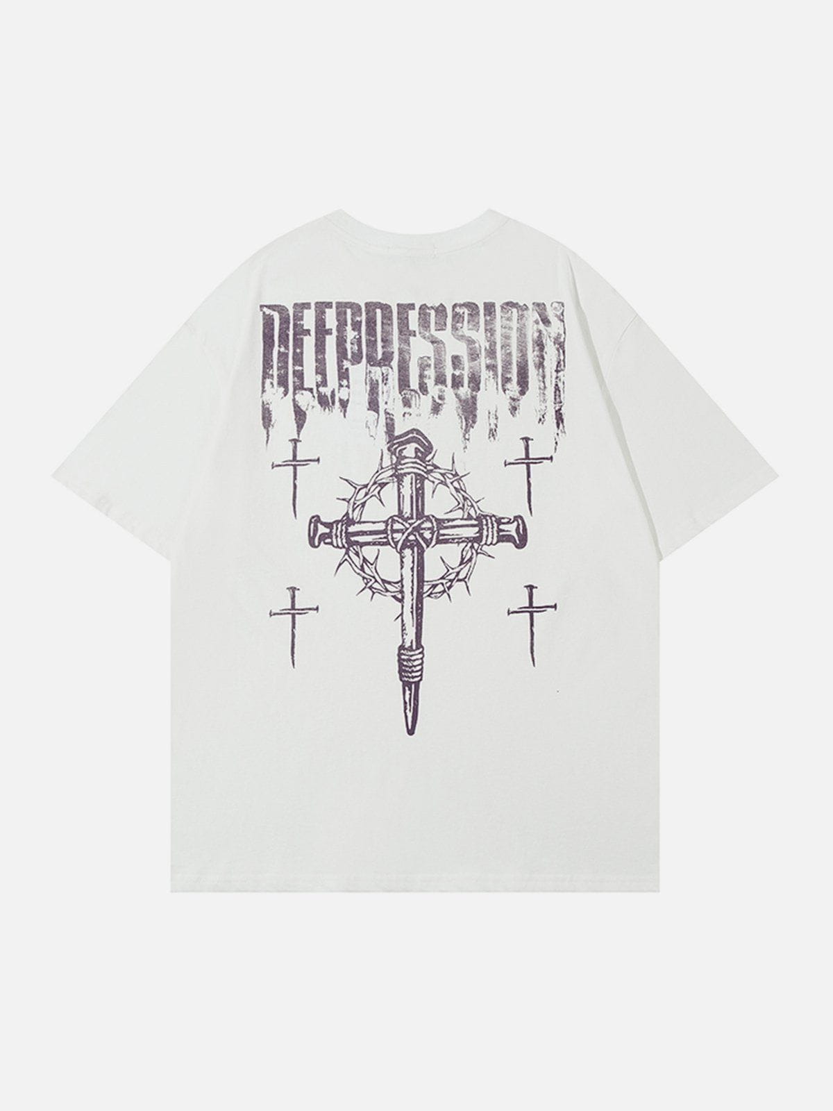 Peeling Paint Letter Cross Tee