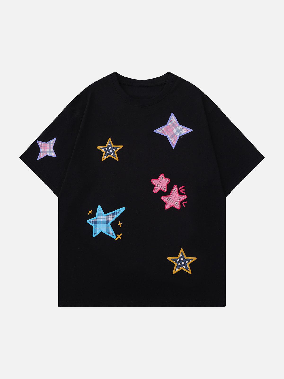 Plaid Applique Star Tee