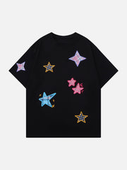 Plaid Applique Star Tee