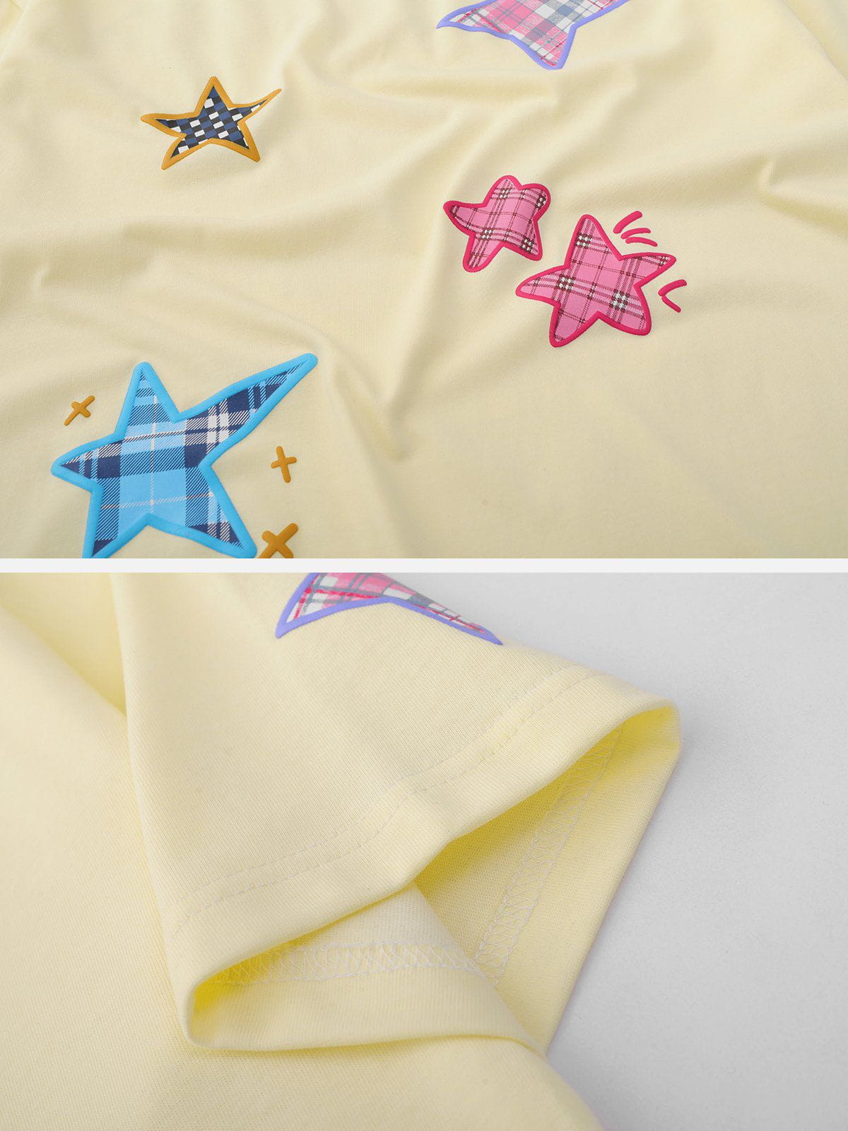 Plaid Applique Star Tee