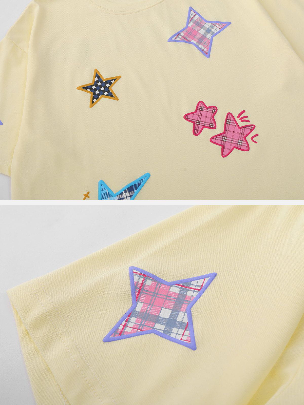 Plaid Applique Star Tee