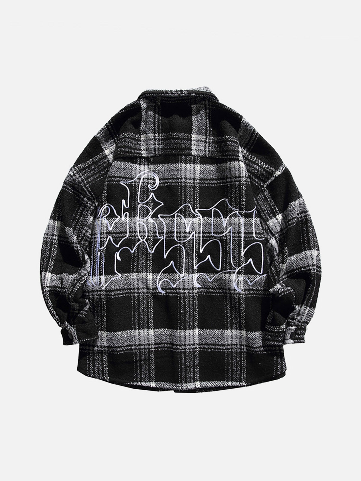 Plaid Cotton Wool Reversible Shirt Jacket