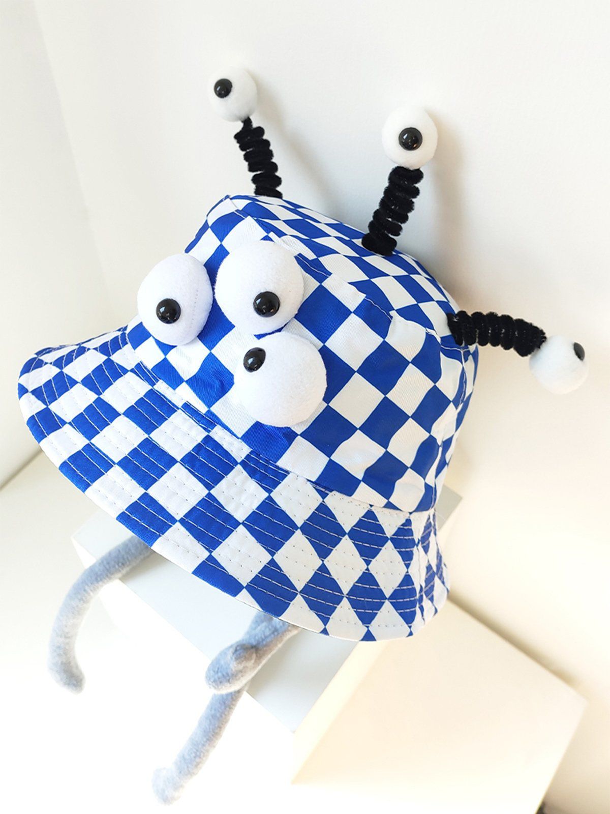 Plaid Three Eyes Cartoon Hat