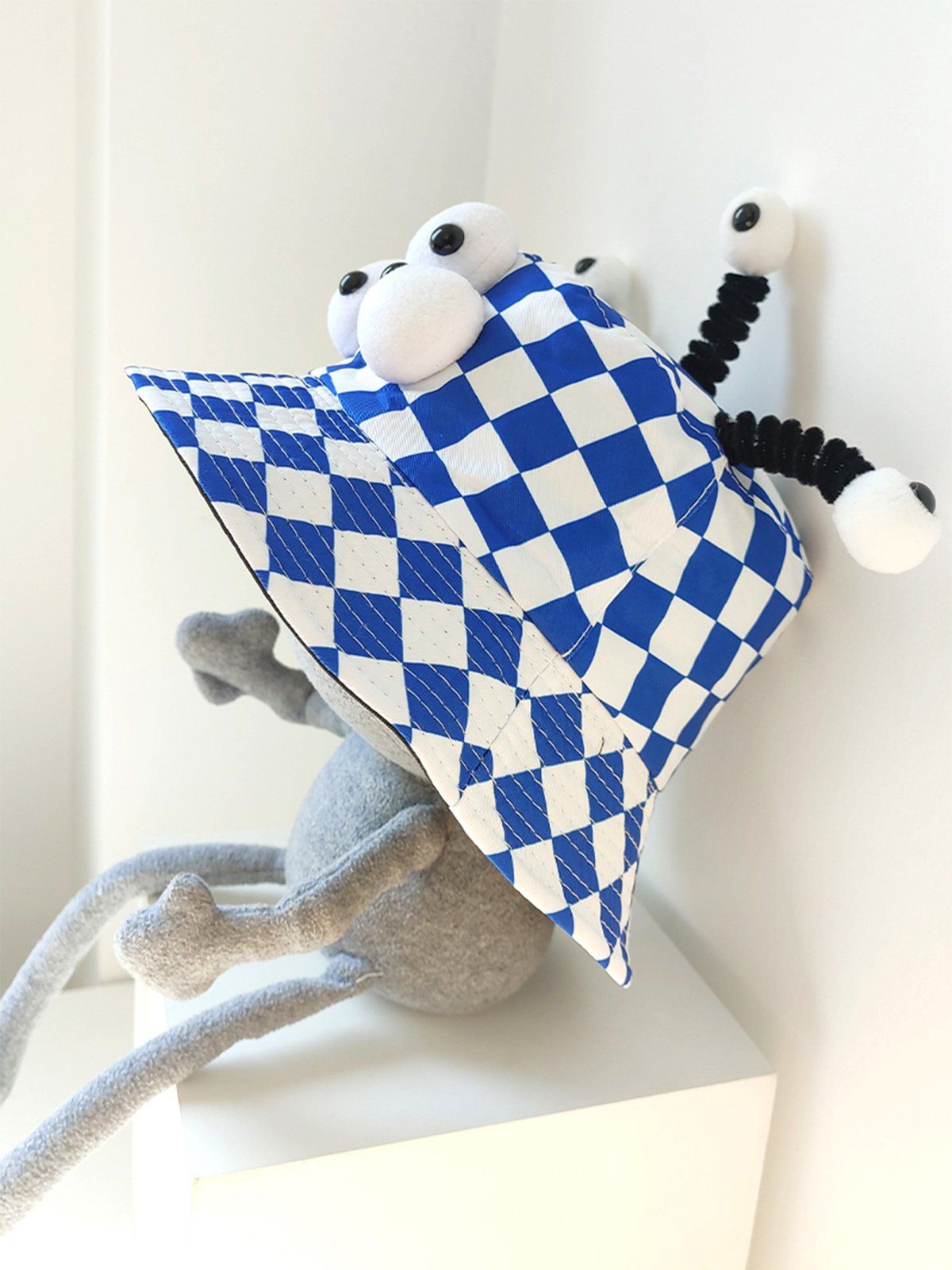 Plaid Three Eyes Cartoon Hat