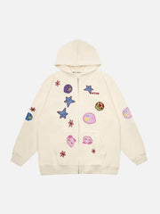 Planet Hooded Zipper Hoodie