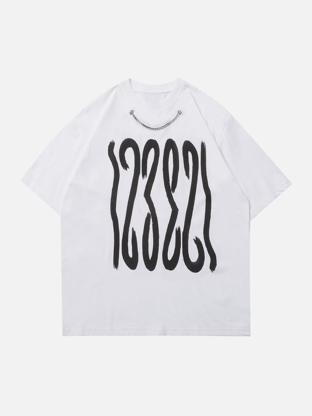 T-Shirt mit Kettendekor im Plastisoldruck 