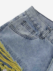 Plum Embroidery Jeans - 1618