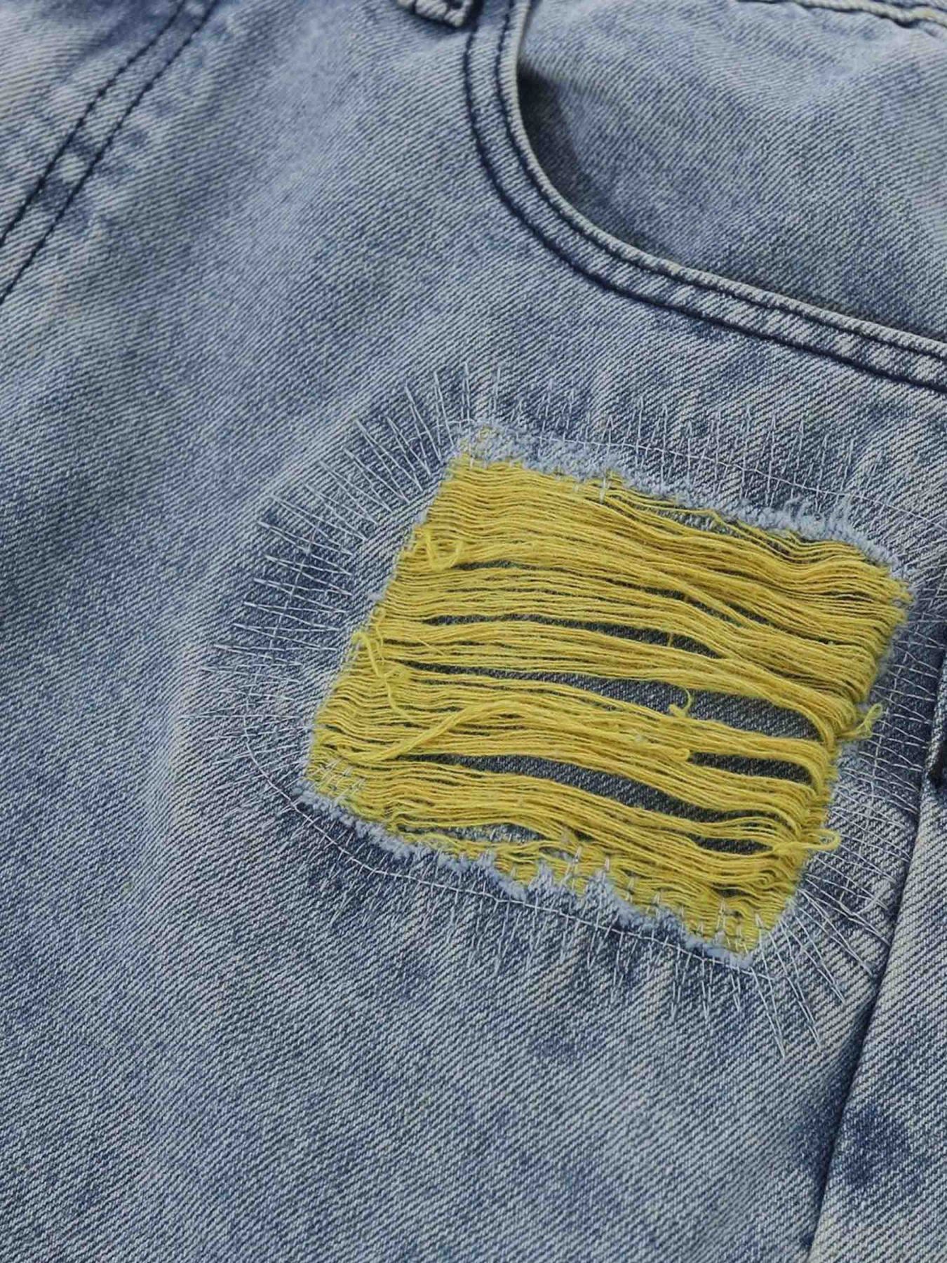 Plum Embroidery Jeans - 1618