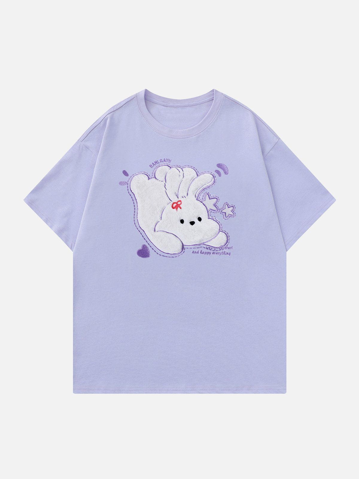 Plush Rabbit Embroidery Tee